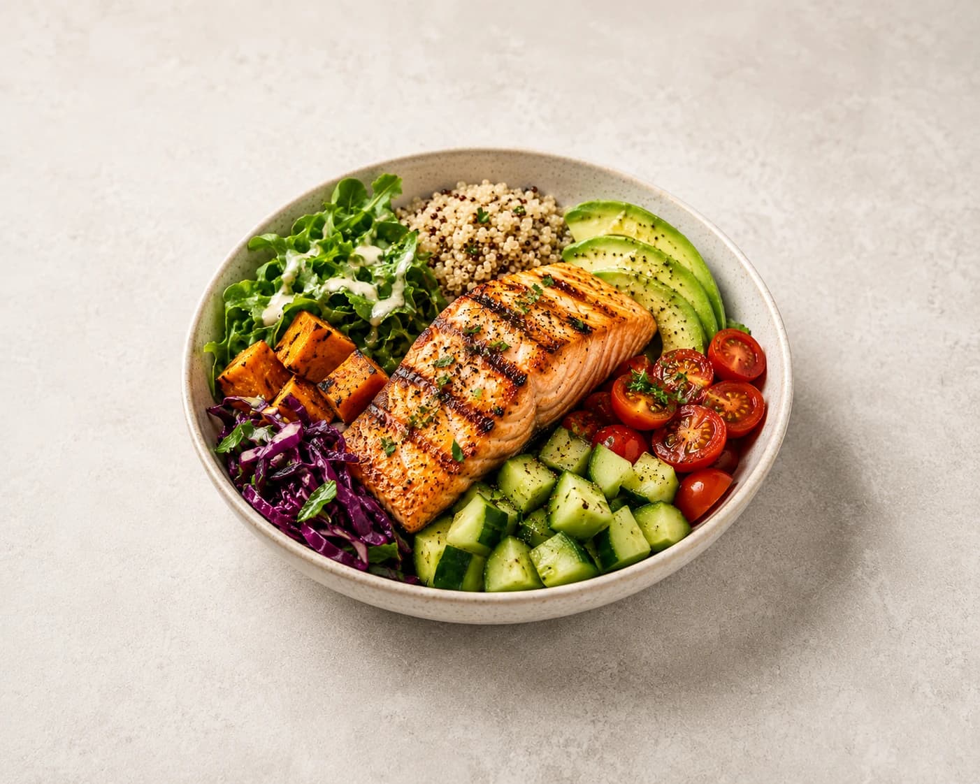 Grilled salmon bowl